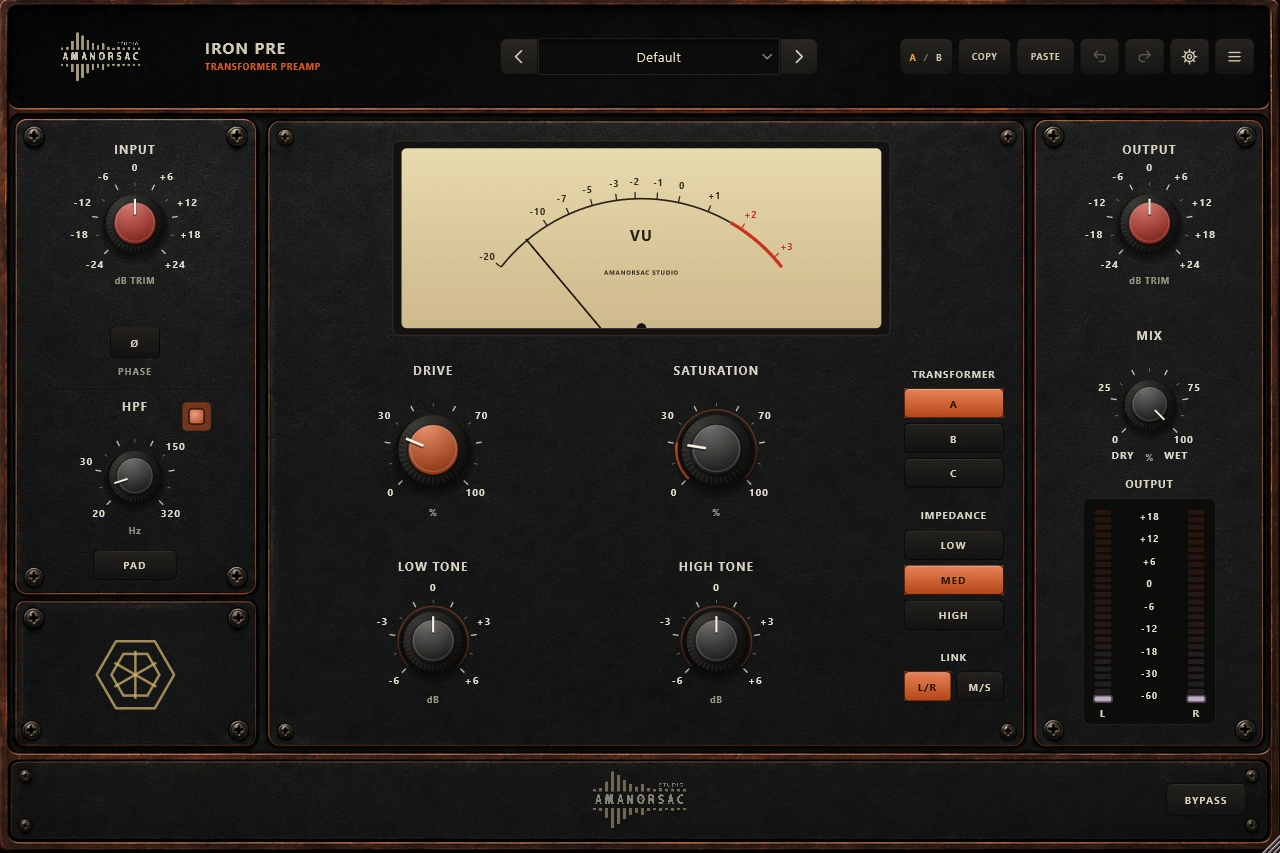 IRON PRE, the transformer preamp of the AMB Analog bundle