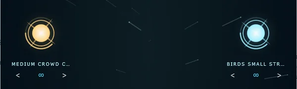 The FX star in gold on the left and the texture star in ice blue on the right, flanking the stage
