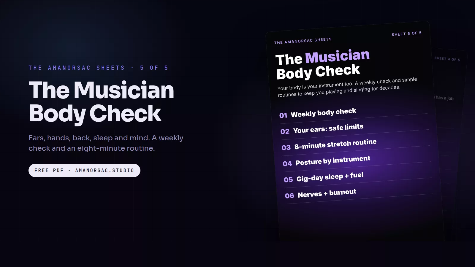 The Musician Body Check, the fifth of the Amanorsac Sheets